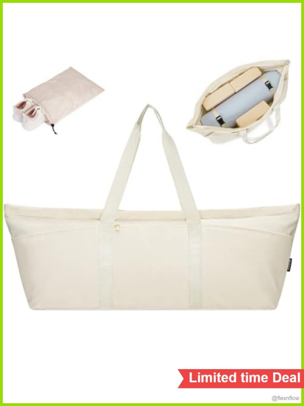 Large Yoga Mat Bag Gym Carrier Shoe Bag Wet Pocket Trolley Sleeve